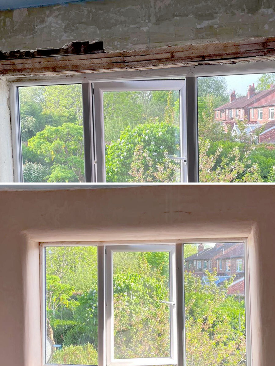 stretford water damaged ceiling